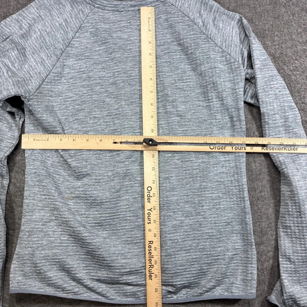 Nike‎ Running Top Womens Medium Gray Dri-Fit Long Sleeve Thumbhole Pockets